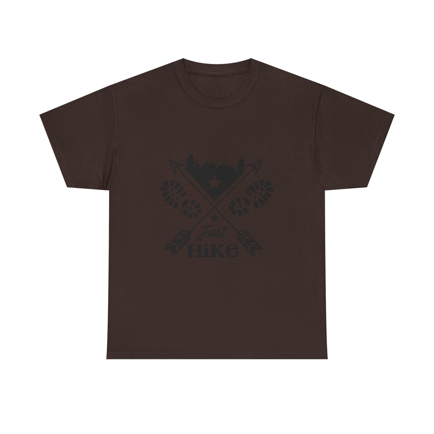 Just Hike Unisex Heavy Cotton Tee - Perfect for Outdoor Adventures | Men's Graphic Tee | Women's Graphic Tee