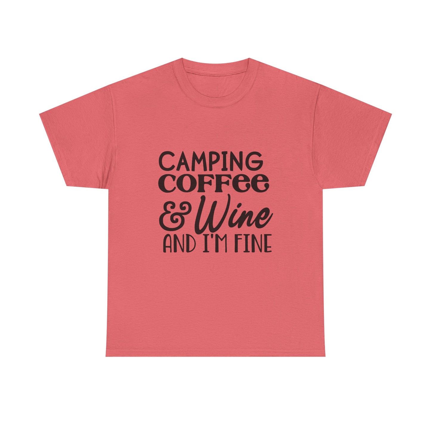 Camping Coffee & Wine Unisex Heavy Cotton Camping Tee