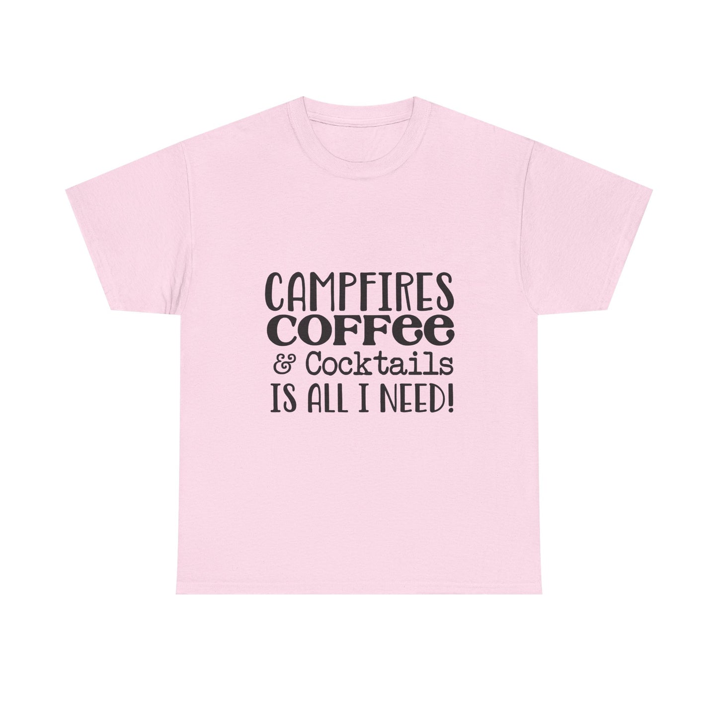 Campfires, Coffee & Cocktails Unisex Heavy Cotton Camping Tee | Women's Graphic Tee