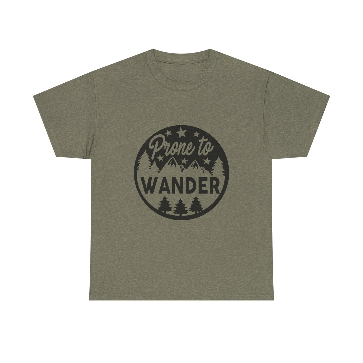 Prone to Wander Unisex Heavy Cotton Tee - Adventure & Nature Tee for Explorers