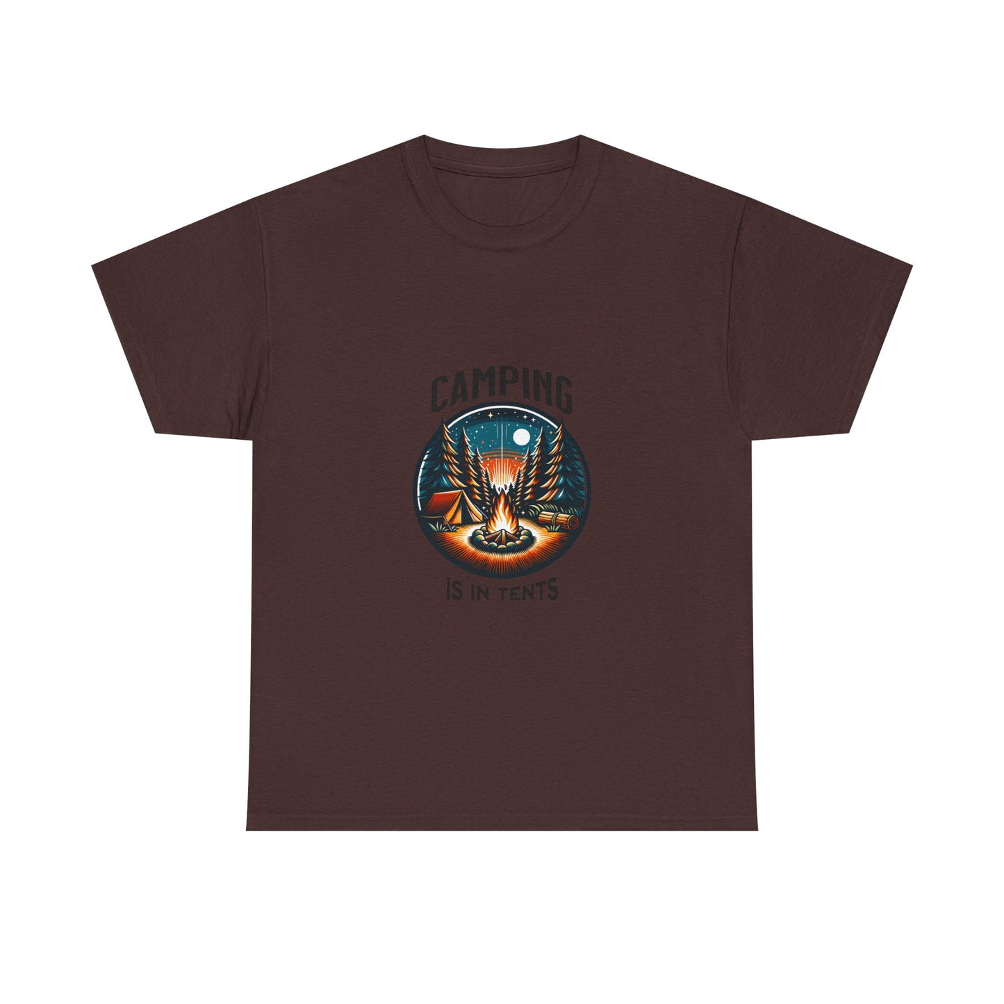 Camping Is In Tents Unisex Heavy Cotton Tee | Outdoor Adventure Shirt