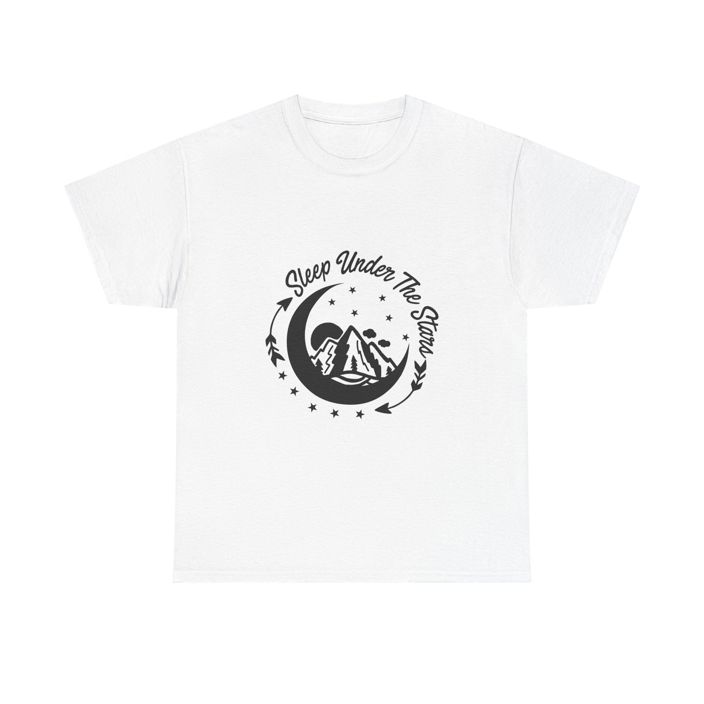 Adventure-Inspired Unisex Heavy Cotton Camping Tee - "Sleep Under The Stars"