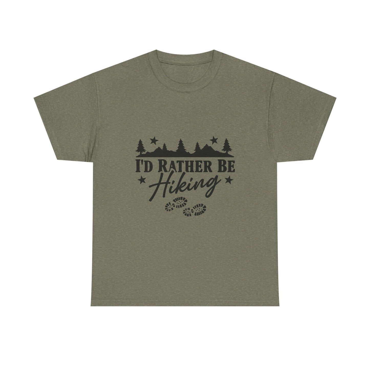 I'd Rather Be Hiking Unisex Heavy Cotton Tee - Perfect Gift for Outdoor Enthusiasts | Men's Graphic Tee | Women's Graphic Tee