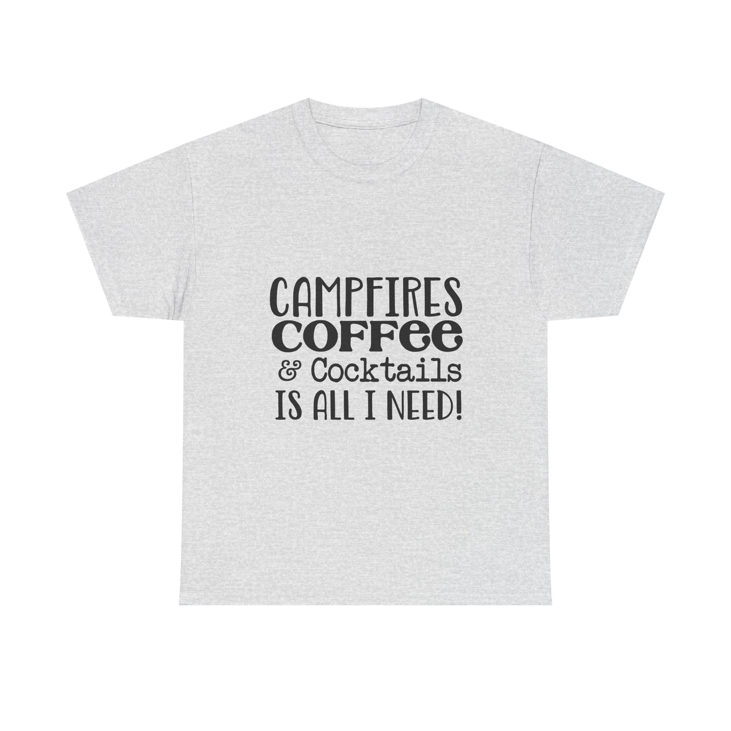 Campfires, Coffee & Cocktails Unisex Heavy Cotton Camping Tee | Women's Graphic Tee