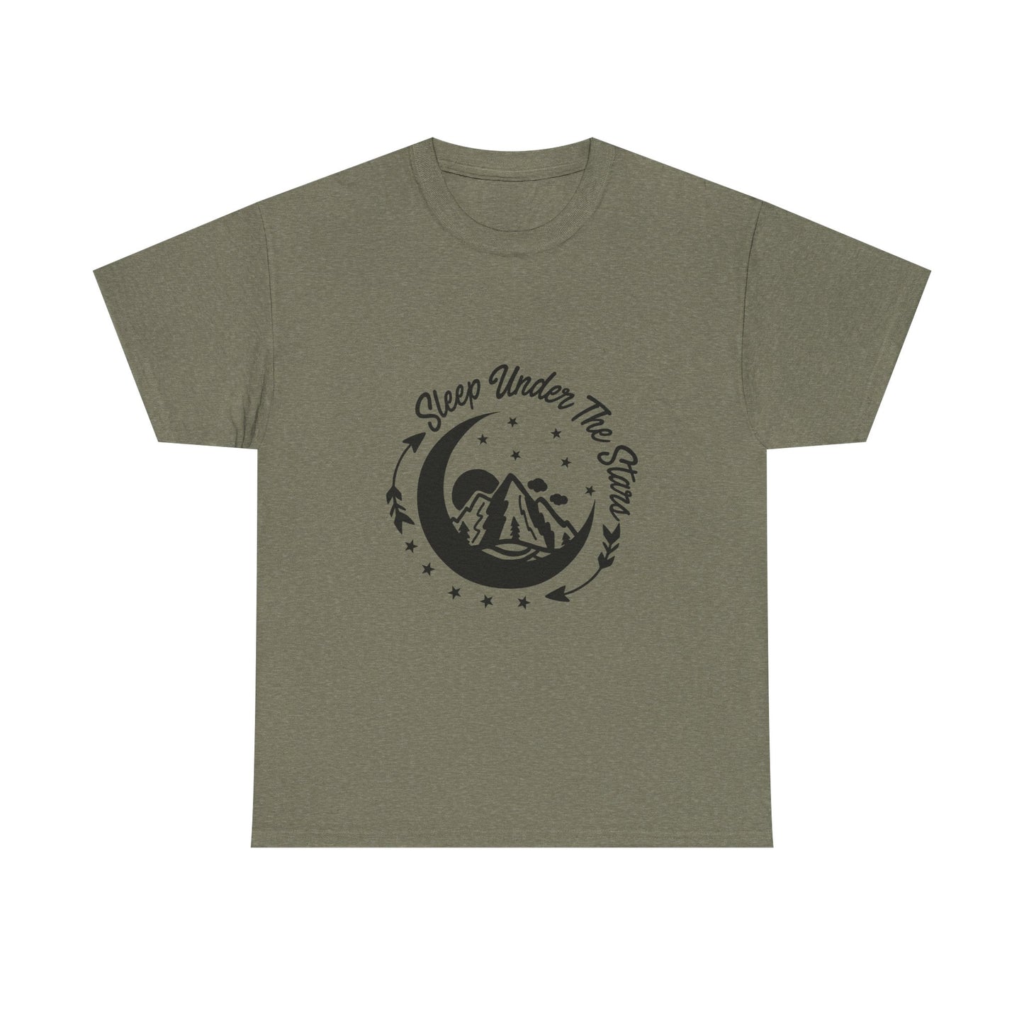 Adventure-Inspired Unisex Heavy Cotton Camping Tee - "Sleep Under The Stars"