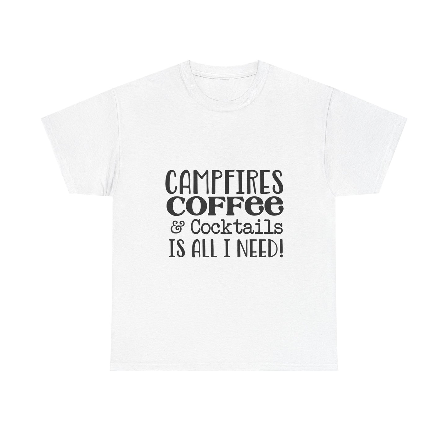 Campfires, Coffee & Cocktails Unisex Heavy Cotton Camping Tee | Women's Graphic Tee