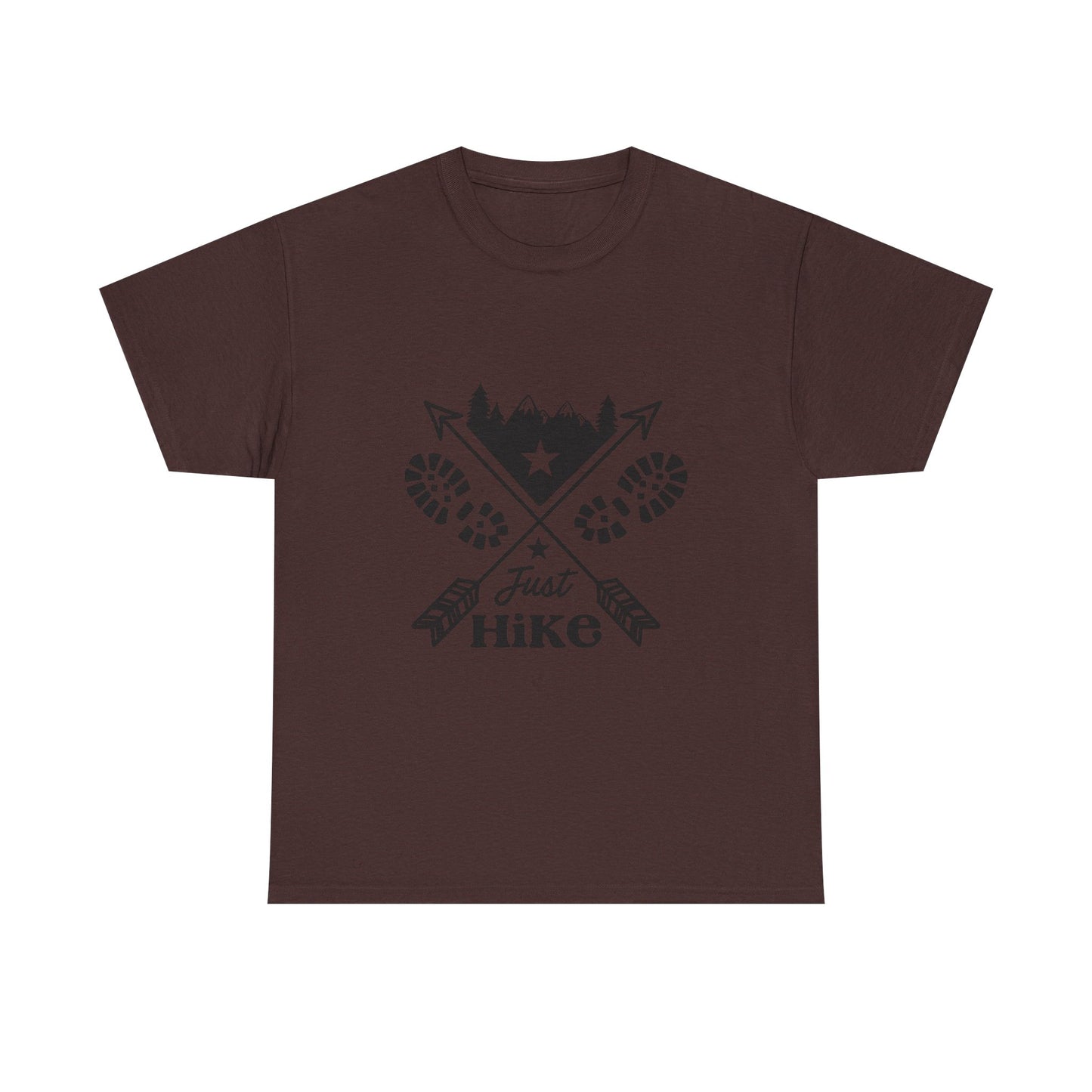 Just Hike Unisex Heavy Cotton Tee - Perfect for Outdoor Adventures | Men's Graphic Tee | Women's Graphic Tee