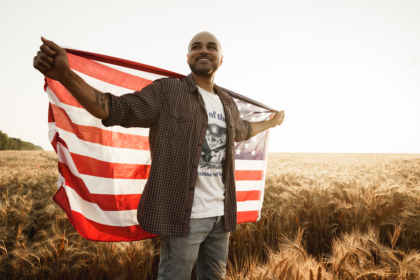 Land of the Free Because of the Brave Cotton Tee