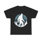 Keywords: Bigfoot t-shirt, mountain graphic tee, unisex cotton tee, outdoor adventure shirt, comfortable casual wear, mythical creature fashion, sustainable fashion, all-season outdoor apparel.