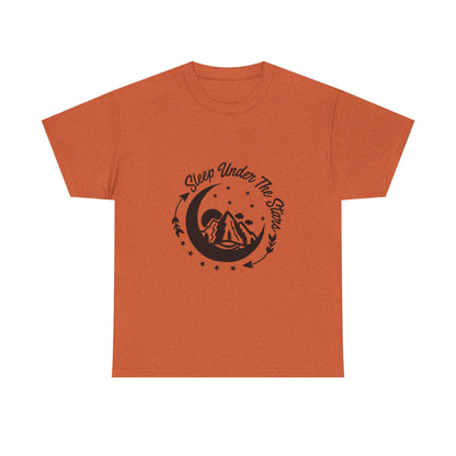 Adventure-Inspired Unisex Heavy Cotton Camping Tee - "Sleep Under The Stars"