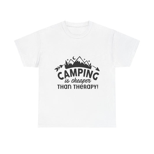 Camping is Cheaper Than Therapy Cotton Tee
