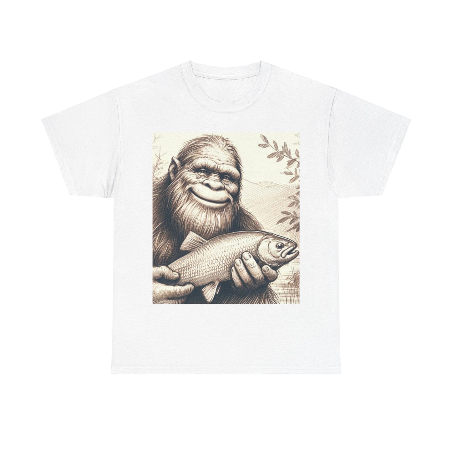 Bigfoot & His Fish Cotton Tee