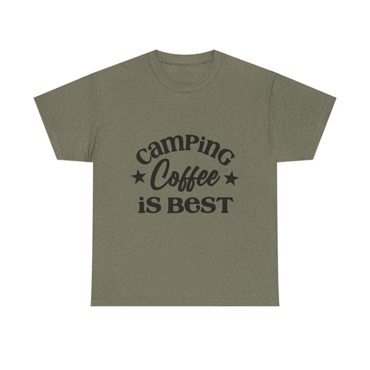 Camping Coffee Unisex Heavy Cotton Camping Tee - Perfect for Outdoor Enthusiasts