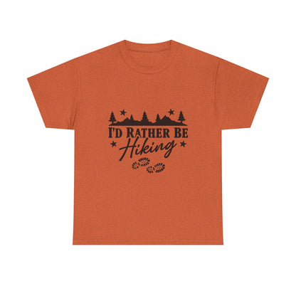 I'd Rather Be Hiking Unisex Heavy Cotton Tee - Perfect Gift for Outdoor Enthusiasts | Men's Graphic Tee | Women's Graphic Tee