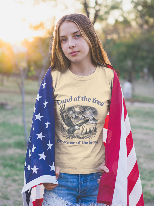 Land of the Free Because of the Brave Cotton Tee