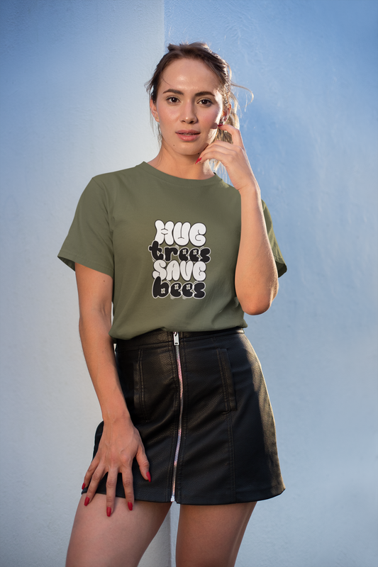 Hug Trees - Save Bees Nature Themed Graphic Tee