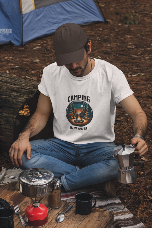 Camping Is In Tents Unisex Heavy Cotton Tee | Outdoor Adventure Shirt