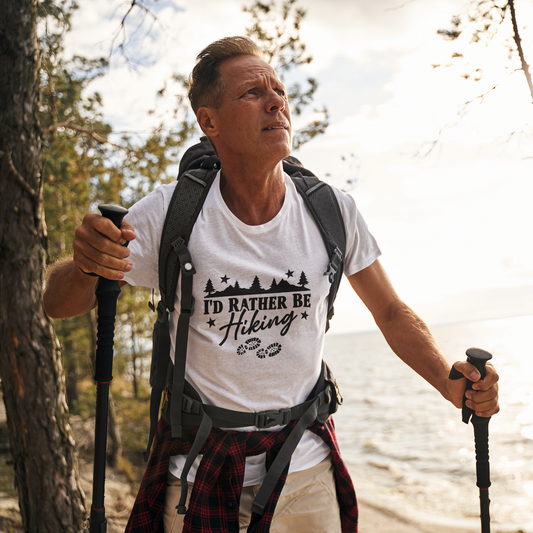 I'd Rather Be Hiking Unisex Heavy Cotton Tee - Perfect Gift for Outdoor Enthusiasts | Men's Graphic Tee | Women's Graphic Tee