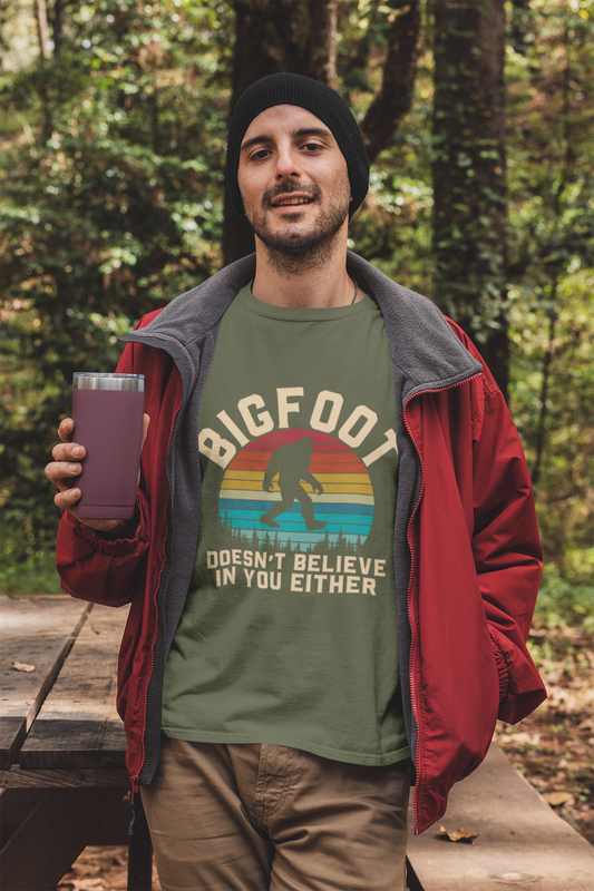 Bigfoot Doesn't Believe in You Either Vintage Tee