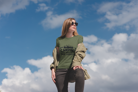Camping is Cheaper Than Therapy Cotton Tee