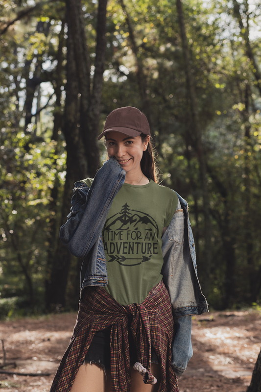 Time for an Adventure Unisex Heavy Cotton Tee - Men's Camping Tee - Women's Camping Tee